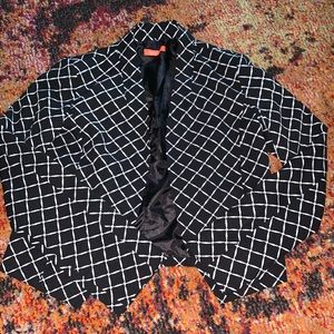 Black & White Cross Design Blazer